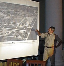 Marcuse presenting in Dachau castle, July 2002
