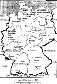 Map of Germany in 1990