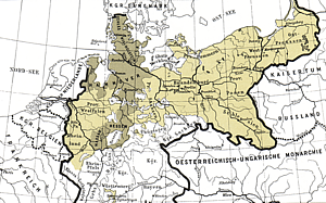 map showing Prussia's size in the Reich
