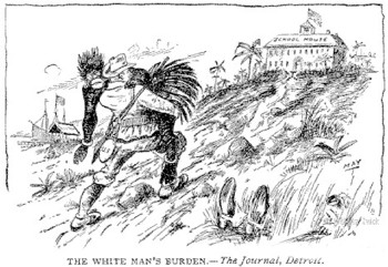 1899 Cartoon of White Man's Burden in Detroit Journal
