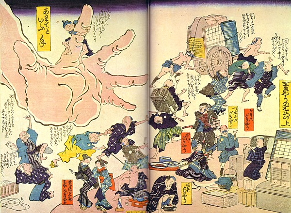 Perry's hand reaching into Japanese society
