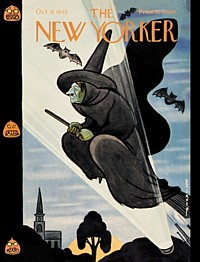Hitler as witch on Oct. 1942 New Yorker magazine