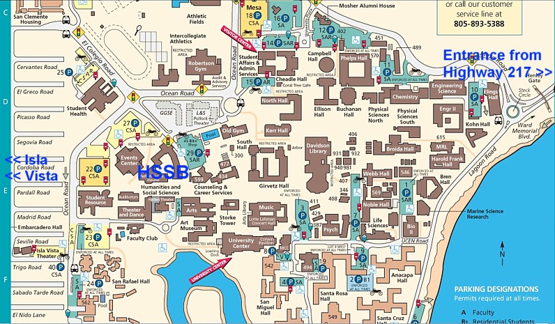 Large detail of UCSB campus map