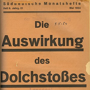 cover of May 1924 Suddeutsche Monatshefte