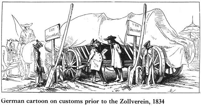 cartoon on German customs prior to Zollverein