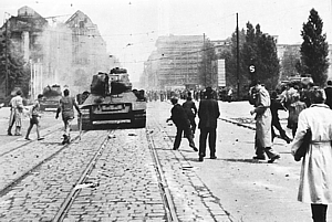 1953: throwing rocks at Soviet tanks