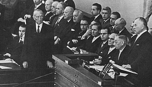 Adenauer resigns after Spiegel affair