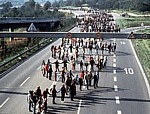 Human chain against cruise missiles, 1983 near Ulm