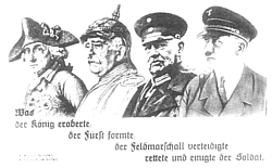 1933 postcard: Friedrich, Bismark, Hindenburg, Hitler