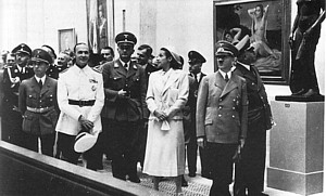 Hitler and visitors at the Great German art exhibition, 1937