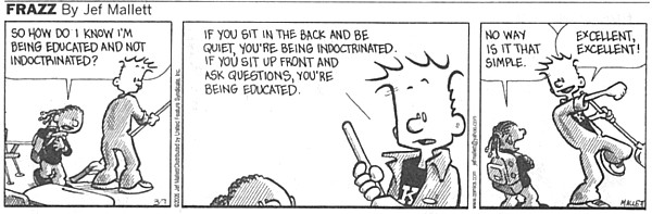 Frazz comic: questioning teaching