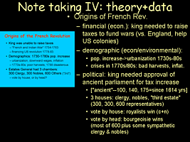 Origins slide with notes