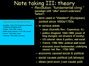 Revolution in World History notes