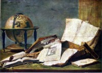 Still life with books and globes by David Teniers II (1610-1690), Brussels