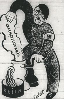 Hitler grinding up Czechoslovakia