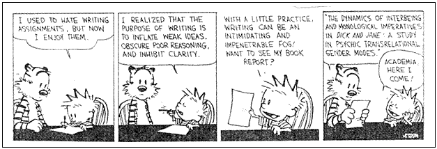 Calvin & Hobbes: writing like an academic