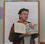 Mara Kohn showing antisemitic book
