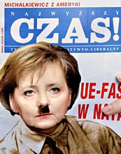 Merkel with Hitler Mustache