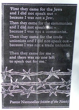 First they came for the jews and i did nothing Niemoller Origin Of Famous Quotation First They Came For The Communists