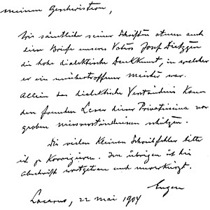 Eugen Dietzgen 1904 letter