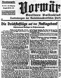 dolchstoss in Oct. 1925 Vorwaerts title